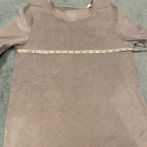 Croft & Barrow Gray Fleece Long Sleeve Crew Neck Sleepwear Top – Small - Picture 5 of 6